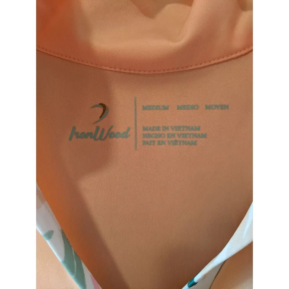 IronWood Golf Dress Peach Sleeveless UPF 50 Moisture Wicking Sz M Preppy Sporty